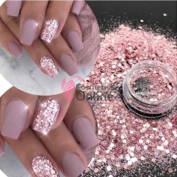 Paiete cu fulgi si sclipici pentru unghii Emma Glitter 003 Pink Metalizat